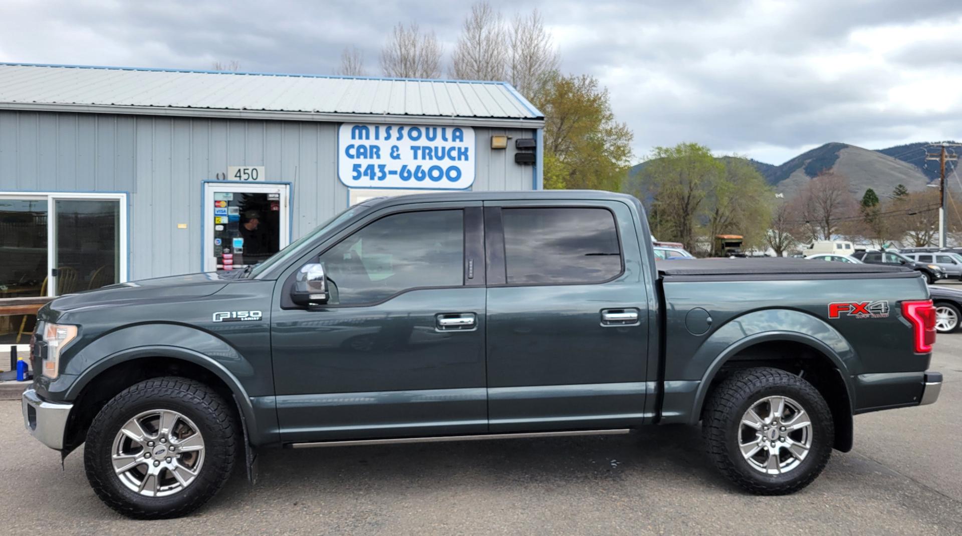 2015 Green /Black Ford F-150 Lariat (1FTEW1EF7FF) with an 5.0L V8 engine, 6 Speed Automatic transmission, located at 450 N Russell, Missoula, MT, 59801, (406) 543-6600, 46.874496, -114.017433 - Photo#0